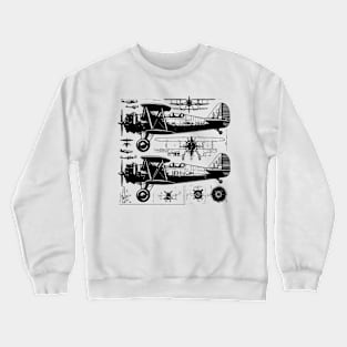 plane blueprint Crewneck Sweatshirt